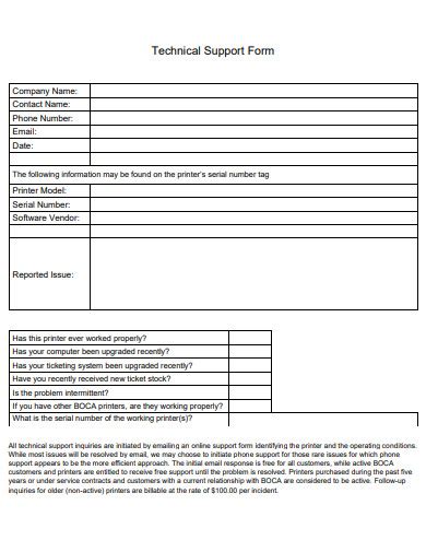 Tech Support Form .
